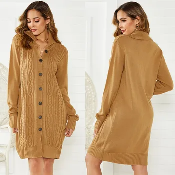 

ZOGAA Women's Sweaters Solid V-neck Pullovers 2020 Fashions Ladies Casual Knit Sweater Women Button Long Sweaters