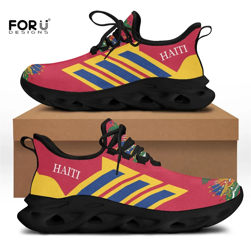 

FORUDESIGNS Men's Shoes Casual Sneakers Haiti Flag Prints Autumn/Spring Flats Comfortable Walking Shoes Footwear for Men Zapatos