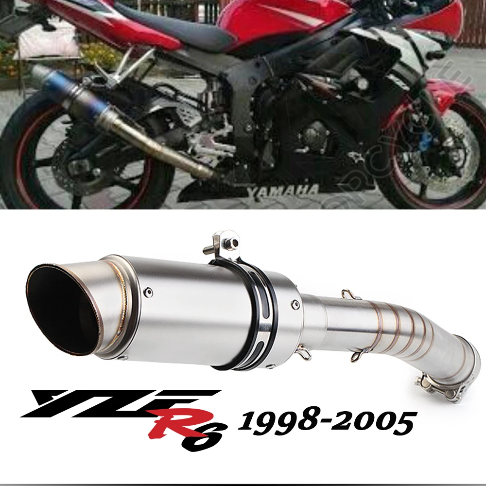 R6 Motorcycle Exhaust Muffler Escape Sports Slip On For Yamaha R6 98-05 06-14 15 16 Years yzf-r6 Modified Exhaust Pipe Middle