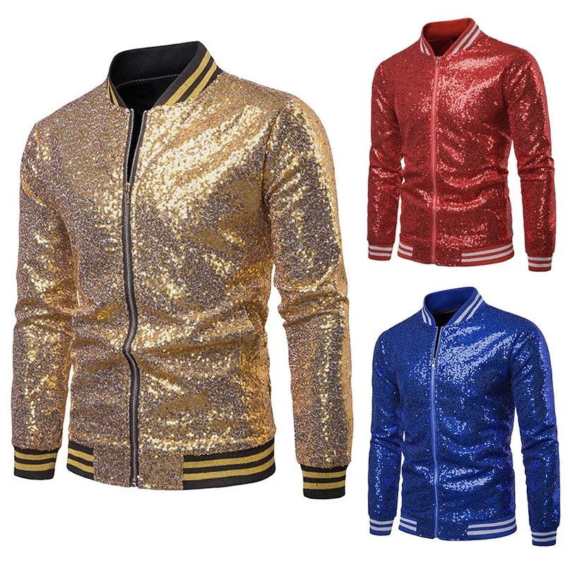 

Performance dress gold sequin suit nightclub suit hosted ceremonial Jacket