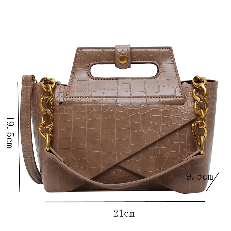 Женская дизайнерская Роскошная сумочка, модная новинка, Высококачественная кожаная женская сумка из искусственной кожи, сумка-мессенджер с крокодиловым узором