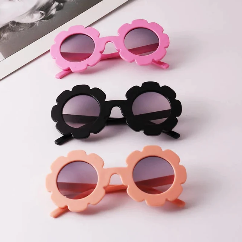 

2021 NEW Sun Flower Round Cute kids sunglasses UV400 for Boy girls toddler Lovely baby sun glasses Children Oculos de sol