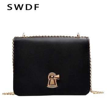 

SWDF Small Square Package Women Chain Shoulder Bag New Fashion Trend Korean Version Of The Simple Diagonal Cross Shoulder Bag