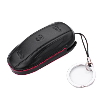

Leather Car Smart Remote Key Fob Case Holder Cover Key Protectior for Tesla Model X /S