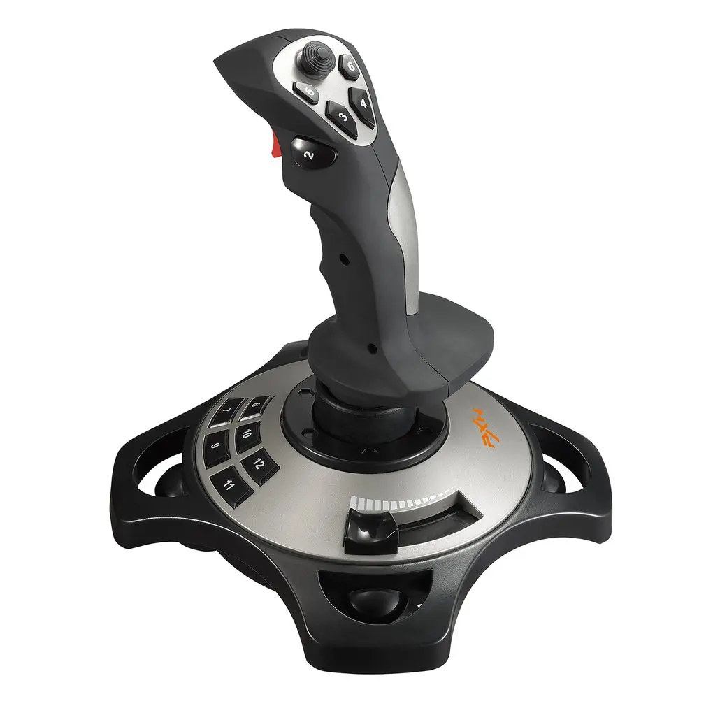 

PXN 2113 Thunder Pro Wired Gaming Flight Joystick Simulation Game Rocker 4 Axles Vibration Controller For Windows 10 PC Computer