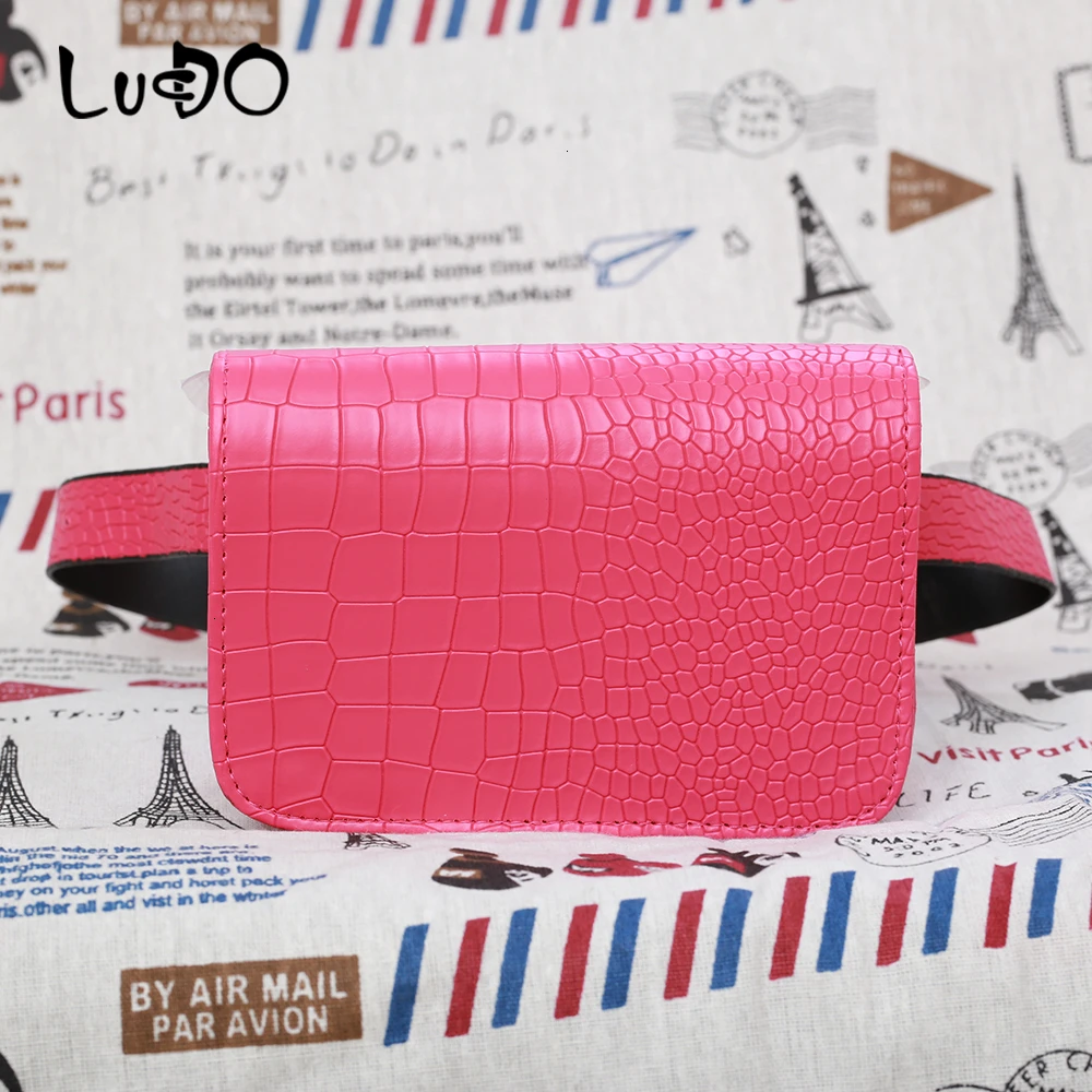 Red rose Модная женская поясная сумка из кожи аллигатора с узором «крокодиловая кожа», поясная сумка, Дамская поясная сумка, саше для бедер, маленькая сумка на плечо - Цвет: Red rose