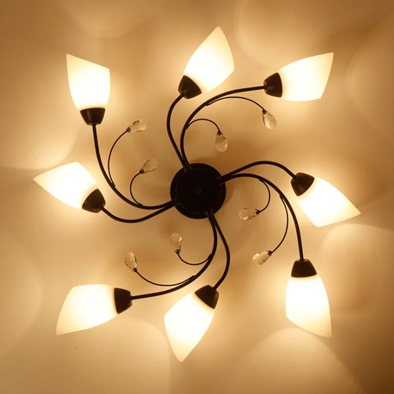 Smuxi 6/8 Heads Iron Chandelier LED Ceiling Lamp Pendant Light Lighting for Bedroom Living Room E27 - 4000334209857