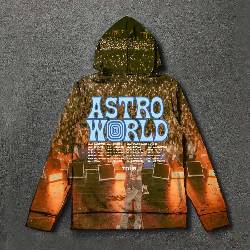 ASTROWORLD худи Трэвиса Скотта Тур астронавт логотип ASTROWORLD Толстовка Мужской и Женский пуловер Толстовка