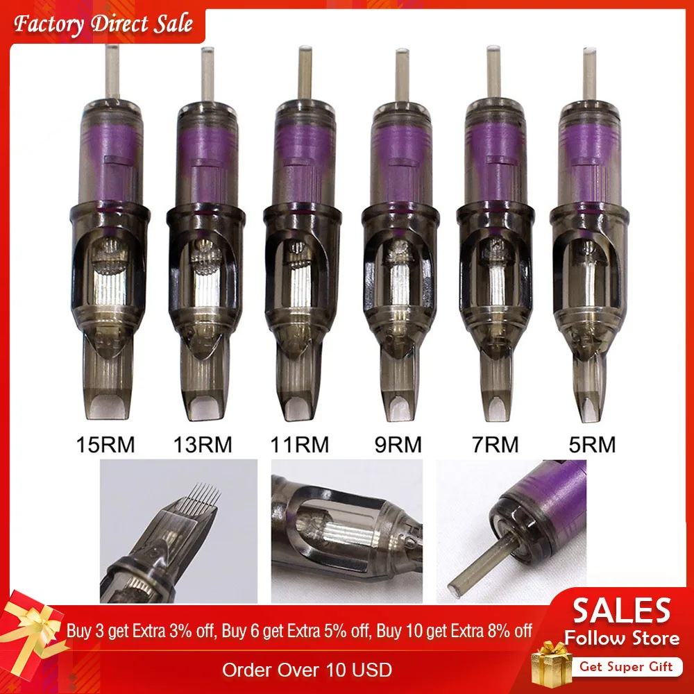 

Biomaser Cartridge Tattoo Needles Disposable Makeup Microblading Cartridges Eyebrow Tattoo Pen Machine Supply 5/7/9/11/13/15 RM