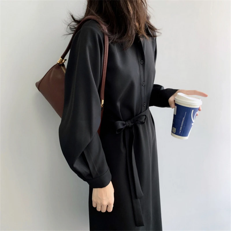 14 Women's Coat Chiffon Dress Maternity Spring Autumn Lapel Long  Shirt Skirt Women Waist Slimming Coat Pregnancy Clothes