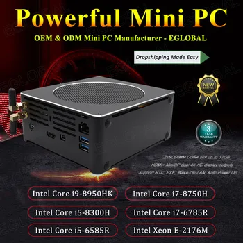 

Intel Mini PC Computer Windows 10 License Barebone Core i7 8850H 8750H 6 Core 32GB DDR4 2*M.2 SSD UHD Graphics 630 Mini DP WiFi