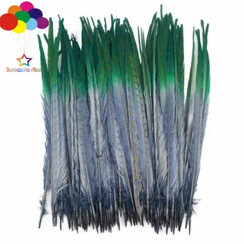 

New beautiful 40-45CM (16-18 inches) gray plus dark green pheasant chicken tail feathers 50-200PCS DIY decorative craft feather