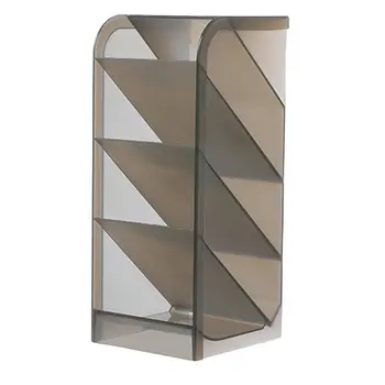 

Multi-function 4-Grid Desktop Pen Holder Office School Storage Case Plastic Pen Box Desk Pencil Organizer Clear White Black