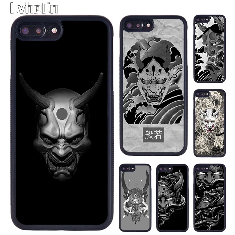 LvheCn Japanese Hannya Mask Phone Case For iPhone 5 SE 6s 7 8 Plus 11