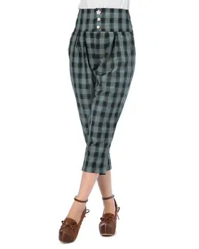 

liz lisa British bow-tied plaid priting capri pants