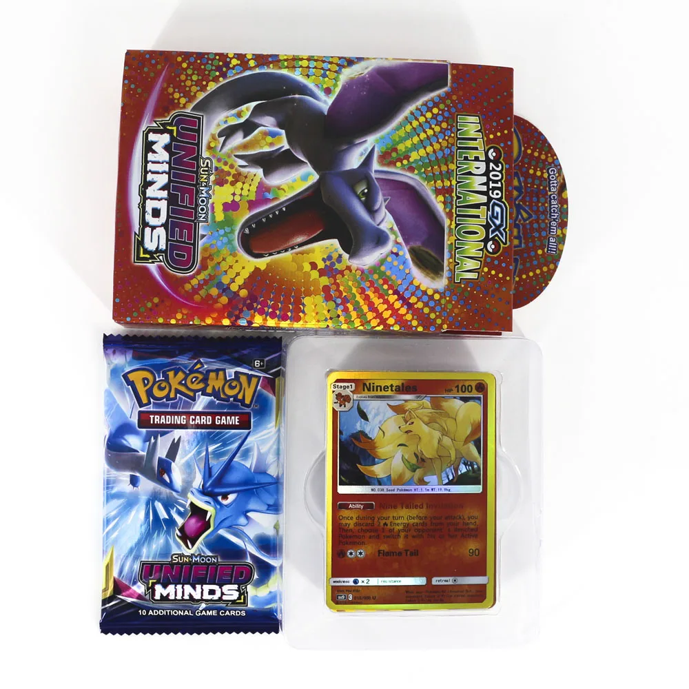 Takara Tomy Pokemon Card TCG SUN MOON UNIFIED MINDS Card коллекции сияющих карт 48 шт. флеш-карт для детей Подарки