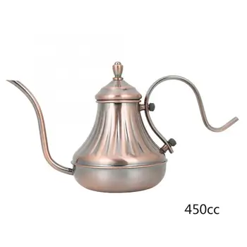 

Glass Teapot Teapots 450cc Stainless Steel Retro Vintage Hand Coffee Water Tea Narrow Mouth Pot With Handle Tea Pot Da Hong Pao