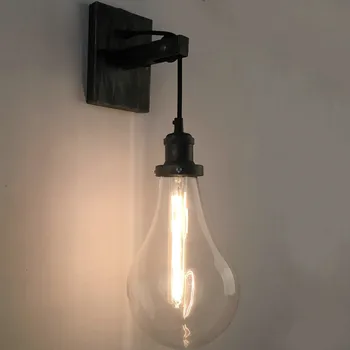 

Nordic Retro Industrial Style Bar Restaurant Clothing Store Creative Personality Aisle Wrought Iron Glass Wall Lamps