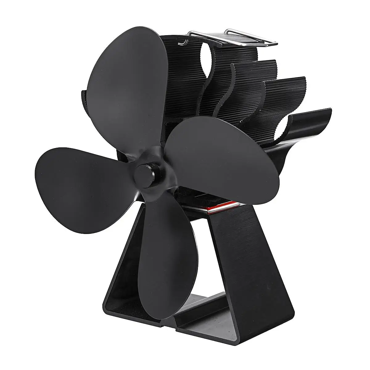 

Black Stove Fan 4 Blades Heat Powered Wood Log Fireplace Fan Burner Parts Heat Distribution Fuel Saving Eco Friendly Efficiency