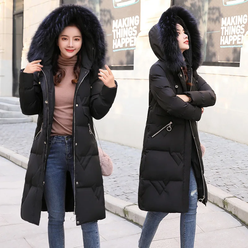 

Down Jacket Cotton-padded Clothes Women's Mid-length 2019 Winter New Style Thick Warm Cotton-padded Clothes BF Cotton-padded Jac