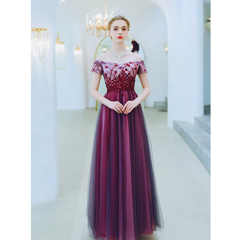 SSYfashion вырез лодочкой с открытыми плечами, на шнуровке, до пола, Длина длинные бокалы под вино вечернее платье для вечеринки, официального приема торжественное платье