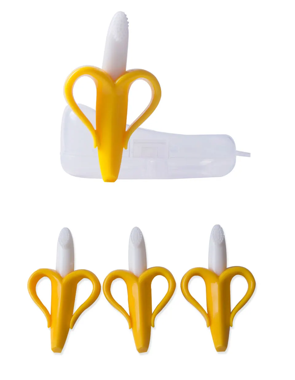 Зубной прорезыватель для малышей силиконовый банан учебная зубная щетка BPA форма безопасный Прорезыватель для малышей жевательные игрушки кольцо для прорезывания зубов подарок для младенцев
