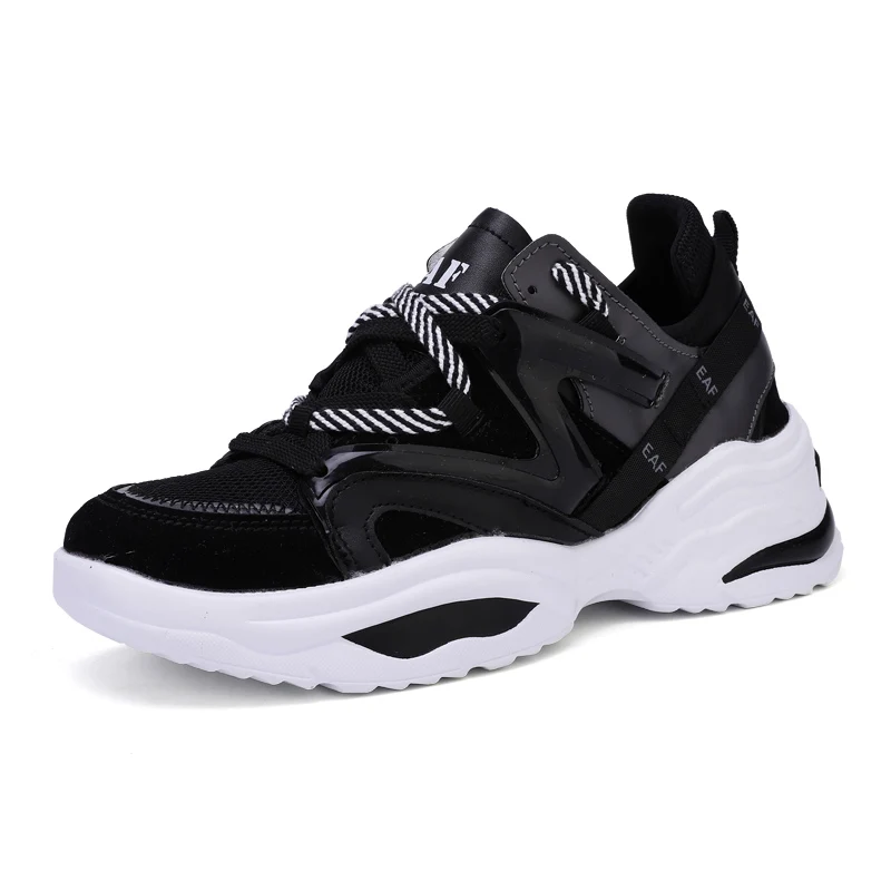 Harajuku Autumn Vintage Sneakers Men Casual Shoes Breathable Mesh Men Comfortable Fashion Tenis Masculino Adulto Sneakers - Color: Black
