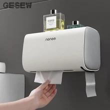 GESEW Пластик Туалет Бумага держатели Настенные двухъярусная подставка коробка Портативный домашняя тканевая коробка Аксессуары для ванной комнаты Набор