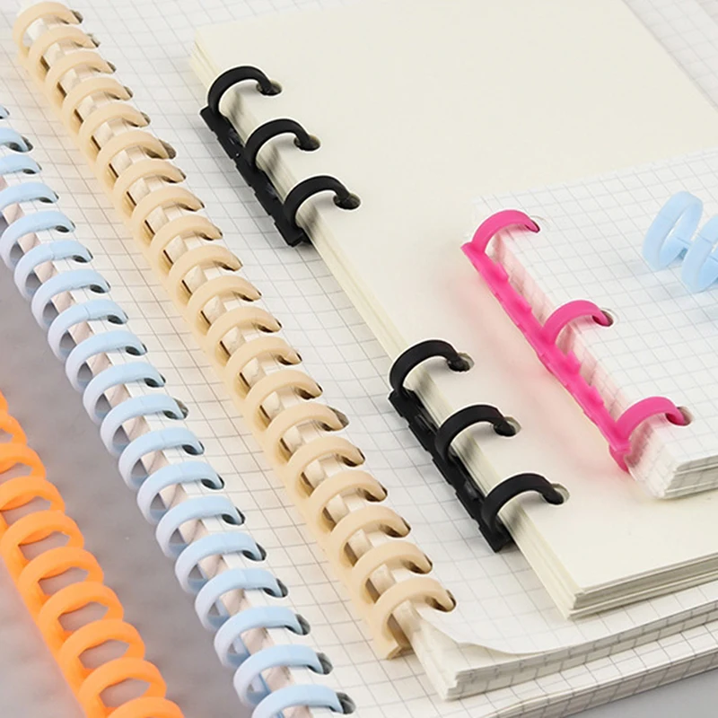 1 Pcs 12mm 30 Hole Loose-leaf Plastic Binding Ring Spring Spiral Rings for Kid A4 A5 A6 Paper Notebook Stationery Office Supplie
