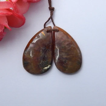 

Natural Gemstone Aommonite Foss il Fashion women Teardrop earring pair,Semiprecious stone ,Jewelry accessories,28x17x4mm,5.7g