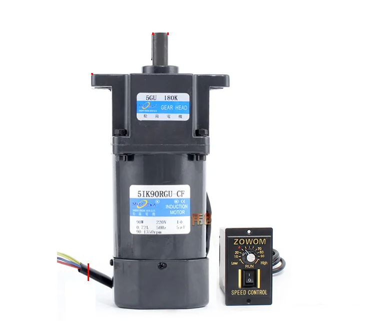 5IK90RGU-CF AC gear reducer motor, speed regulation, reversible, large torque + speed controller