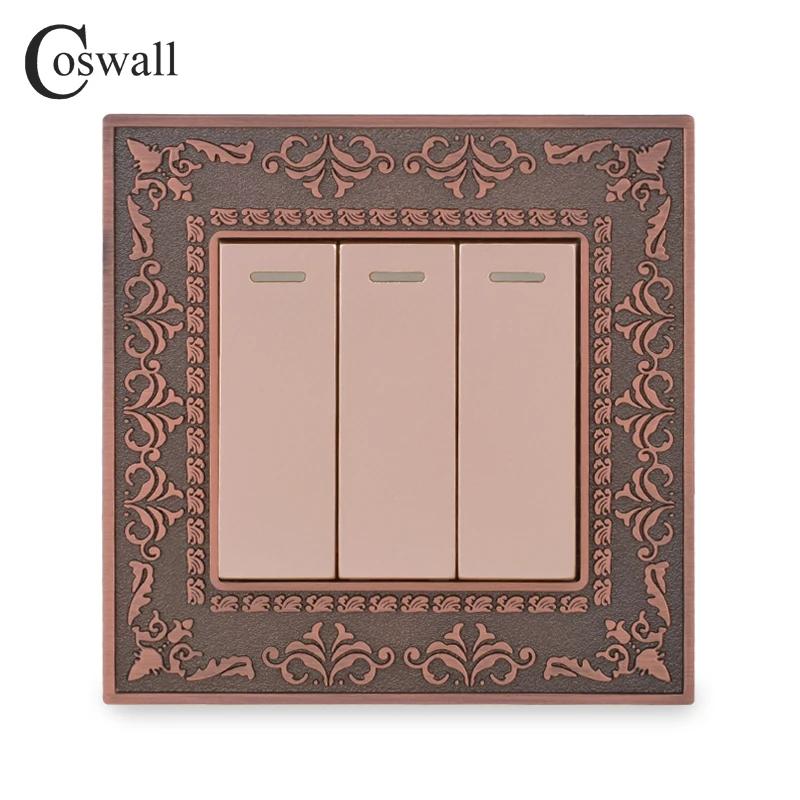 Панель Coswall из цинкового сплава в стиле ретро переключатель света красная бронза