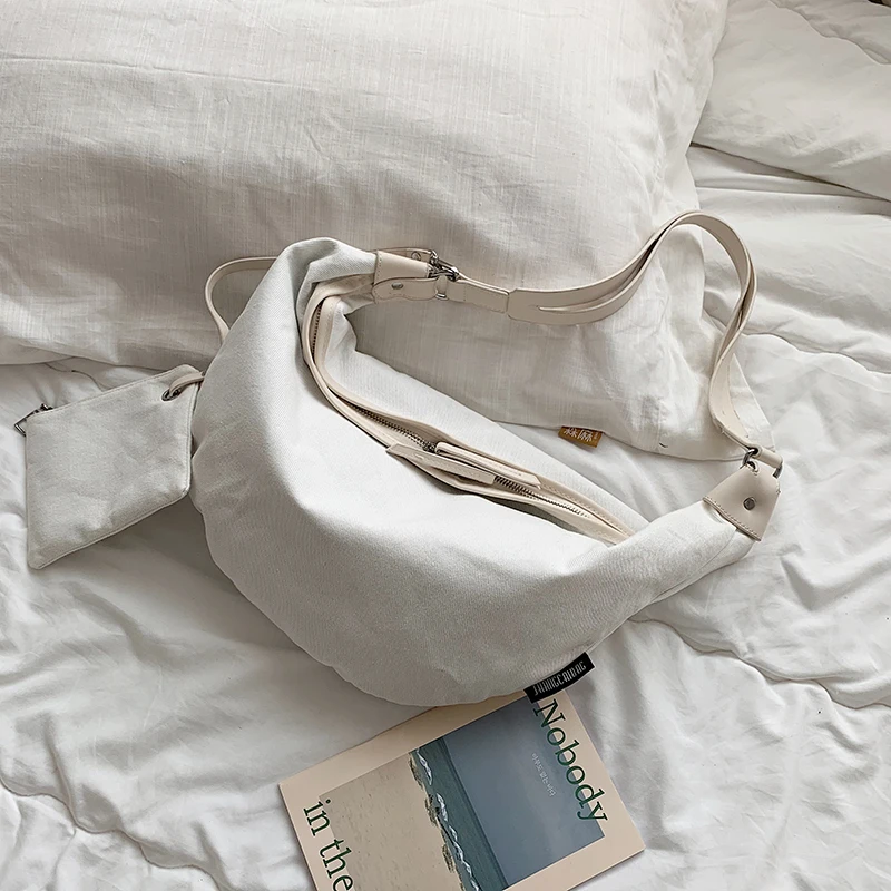 [BXX] Женская сумка через плечо универсальная сумка большой емкости брендовая дизайнерская Повседневная нагрудная сумка из текстиля HG770 - Цвет: white