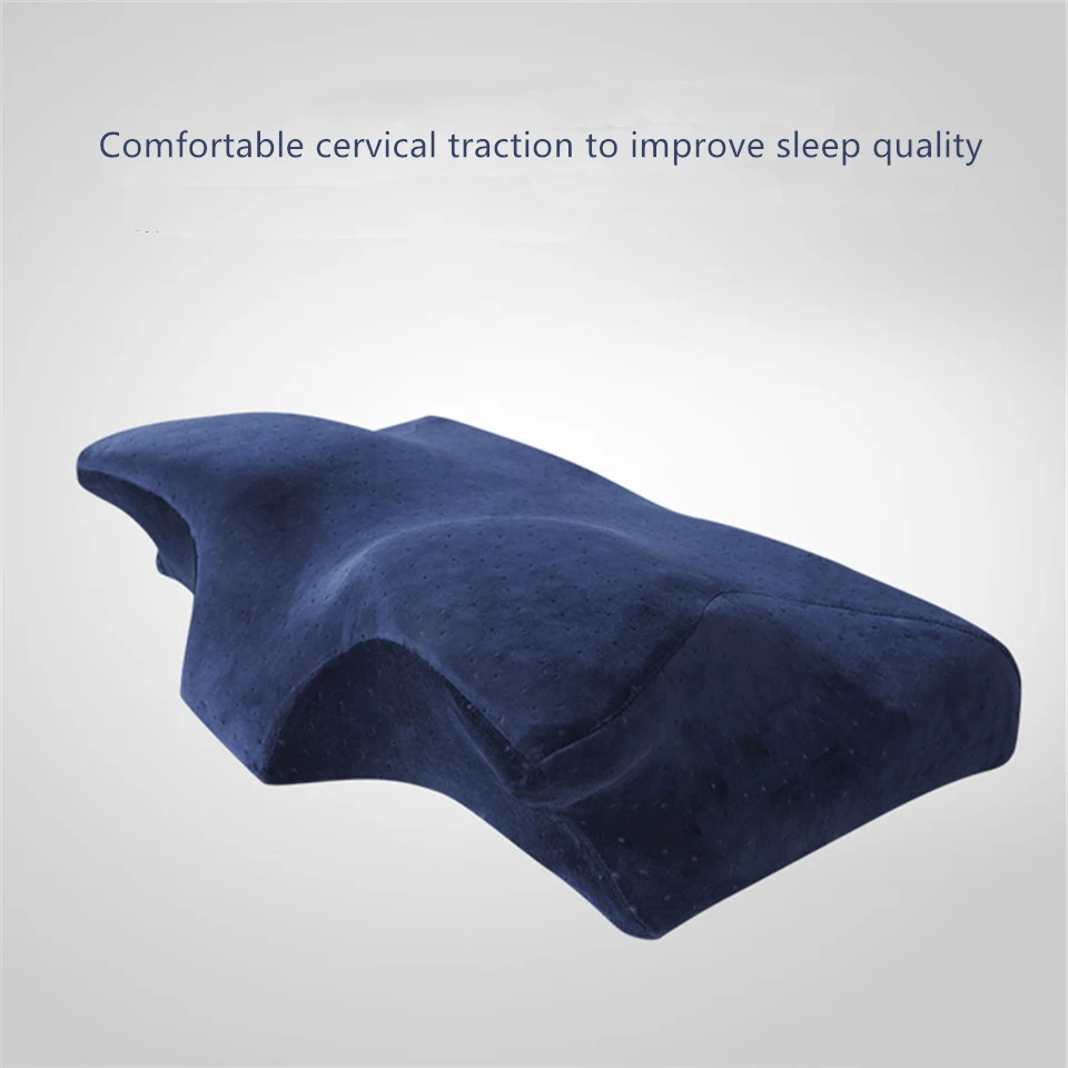 

Memory Foam Cervical Pillow For Bed Comvex Shape Big Soft Pillow Orthopedic Side Sleeping Pillow Health Protectiom Horn Shape