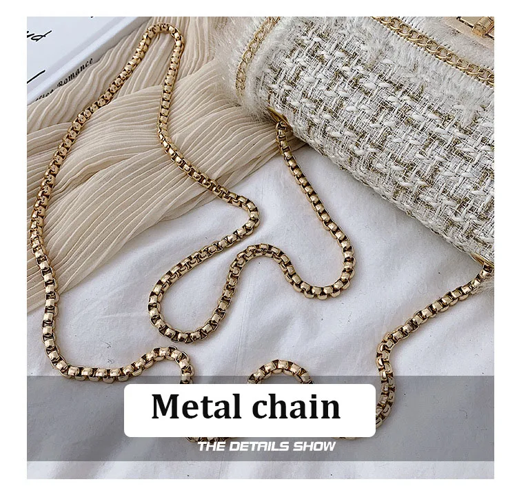 2019 Winter Top Brand Luxury Design Handbag Purse for Women Classic Tweed Flap Shoulder Bag Ladies Wool Plaid Mini Crossbody Bag (3)