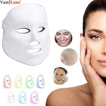 

7 Color LED Face Mask - Photon Light Therapy for Healthy Skin Rejuvenation - Facial Skin Care Anti-Aging Beauty Machine