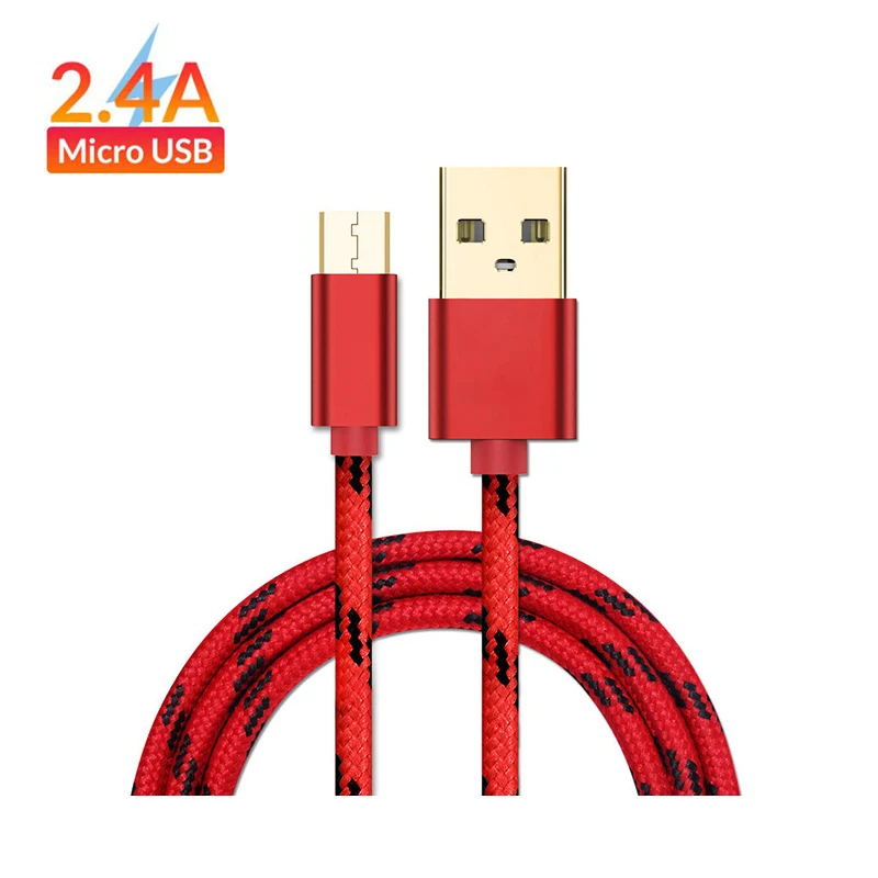 Оригинальный Micro USB кабель с металлической оболочкой Позолоченный разъем