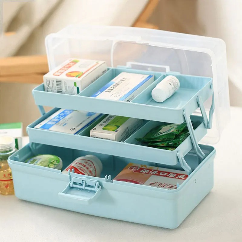 

Home Medicine Box Portable Three Layers First Aid Storage Box Large Capacity Medical Kit Plastic storage Organizer