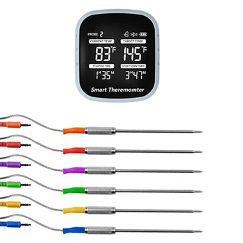 

Food Cooking Bluetooth Wireless BBQ Thermometer Probes&Timer for Oven Meat Grill Free App Control