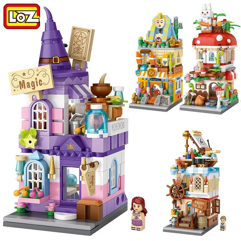 Новый LOZ Mini Block City View Scene Кофейня розничный магазин архитектуры модели и