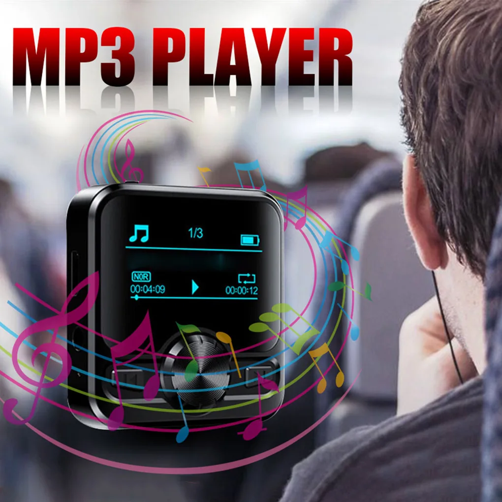 Переносной диктофон Bluetooth спорт HIFI MP3 плеер Запись звука ручка IPX6 FM радио повторитель 1,2 дюймов дисплей