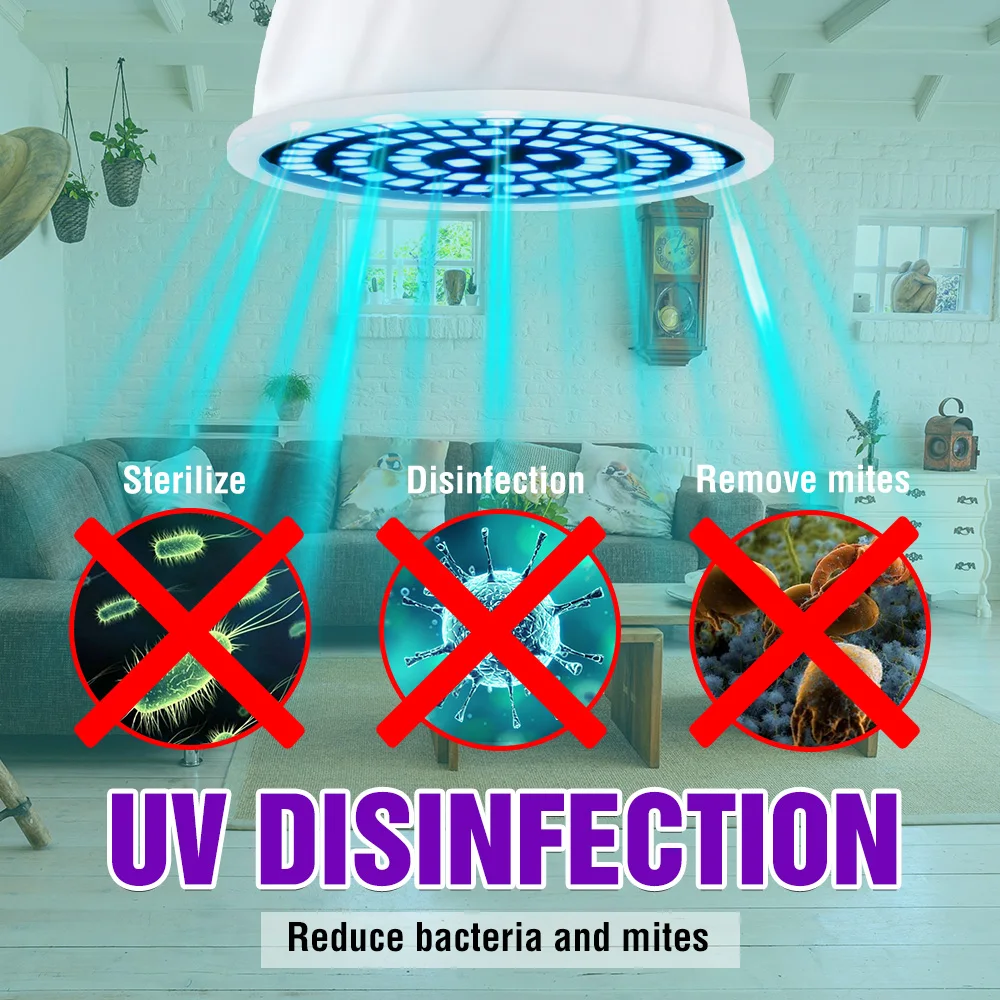 

E14 Germicidal Light E27 UV Sterilizer MR16 LED 3W 5W 7W Ozone Lamp Gu10 Ultraviolet Light Indoor Disinfect Bacterial Kill virus