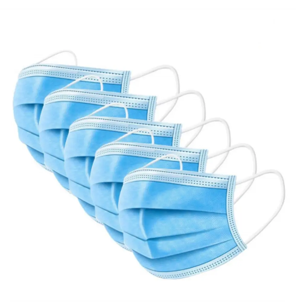 

50Pcs 3-Ply Blue Disposable Mask Dustproof Nonwoven Anti Dust Breathable Disposable Ear Loop Mouth Face Mask Comfortable Sanit