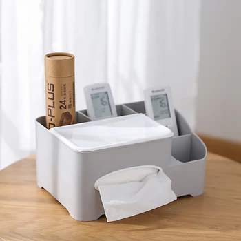 

Multiple-use Desktop Tissue Box Paper Storage Holder Make-up Organizer Tissue Dispenser Table Tissue Case Cover for Home Hotel
