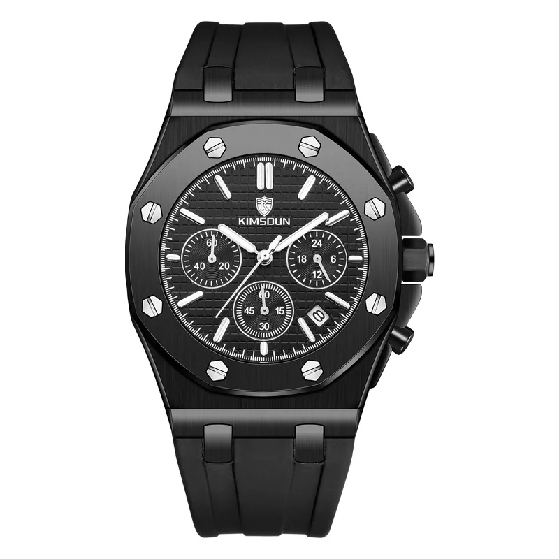 Switzerland Royal Rolexable Japan Miyota Кварц Мужские силиконовые три глаза многофункциональный