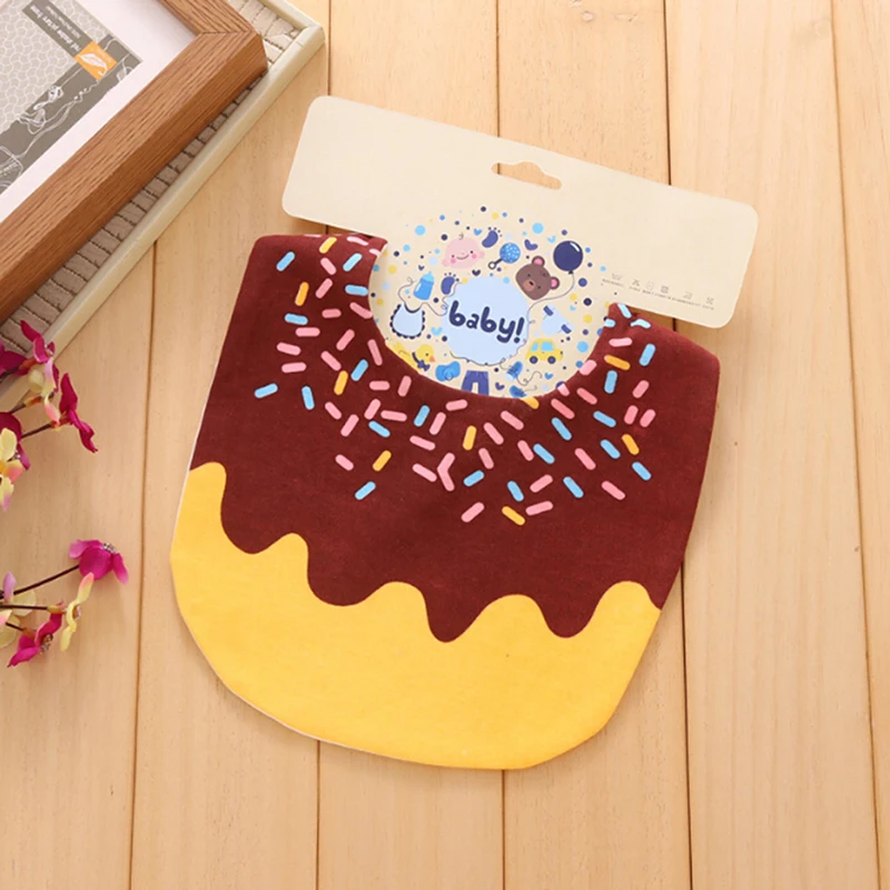 cake 1 шт., нагрудник для мальчика, футбольный шарф, оранжевый торт, мультяшный детский хлопковый шарф, нагрудник малыша, пуговица, тряпка, забота о кормлении, нагрудники - Цвет: cake