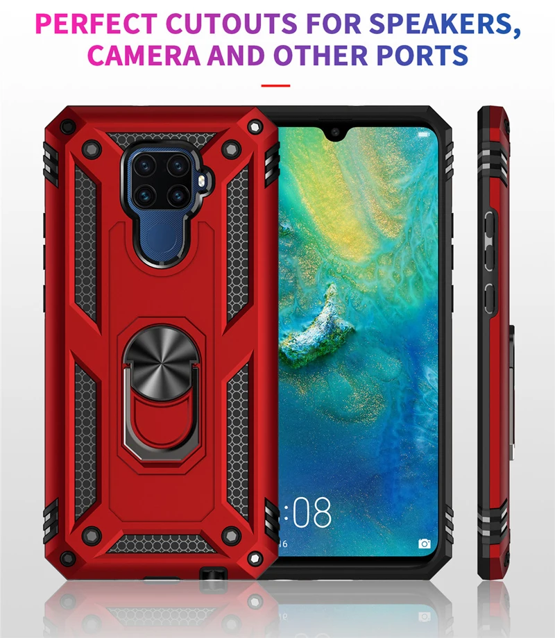 Роскошный чехол с магнитным кольцом для huawei mate 20 Lite, Прочный противоударный чехол с подставкой, Твердый чехол для huawei mate 20X Pro 20 Lite, чехол