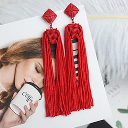 Dangle Earrings Drop Earrings Long Earrings Crystal Tassel Earrings Long Tassel Earrings Fashion Jewelry Bohemia Statement Summer Dangle Aesthetic Earrings for Women Accessories Korean Style