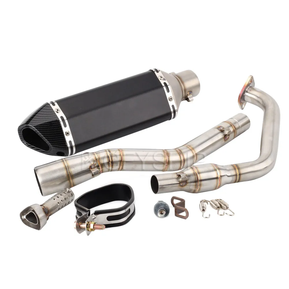 

Motorcycle Akrapovic Exhaust And Link Pipe For Yamaha YZF R125 2019 R15 V3 2017 2018 2019 YZF-R125 YZF R15 V3 Escape Slip-on