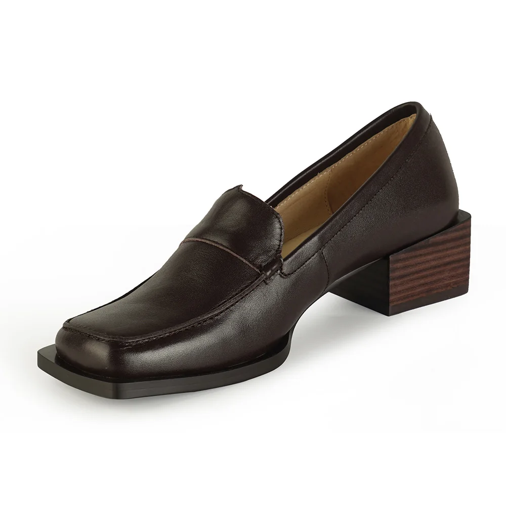 

Autumn And Winter Retro Block heel shoes